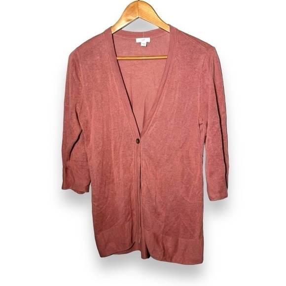 J Jill Blush linen blend cardigan in dusty pink S - Picture 1 of 6